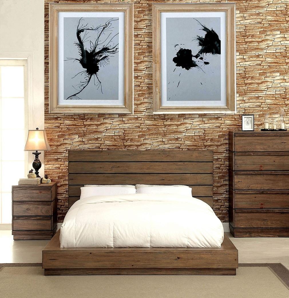 Solid Wood King Bedroom Set 3pcs A138959