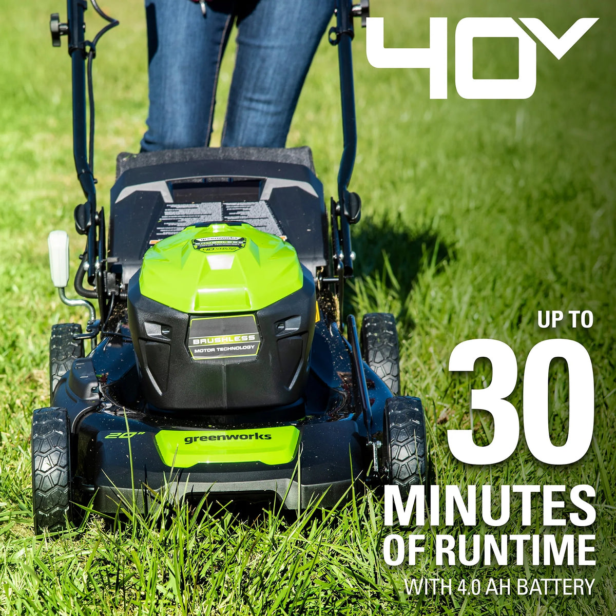 40V 20 Brushless Push Lawn Mower with 4.0 Ah Battery & Quick Charger A684213