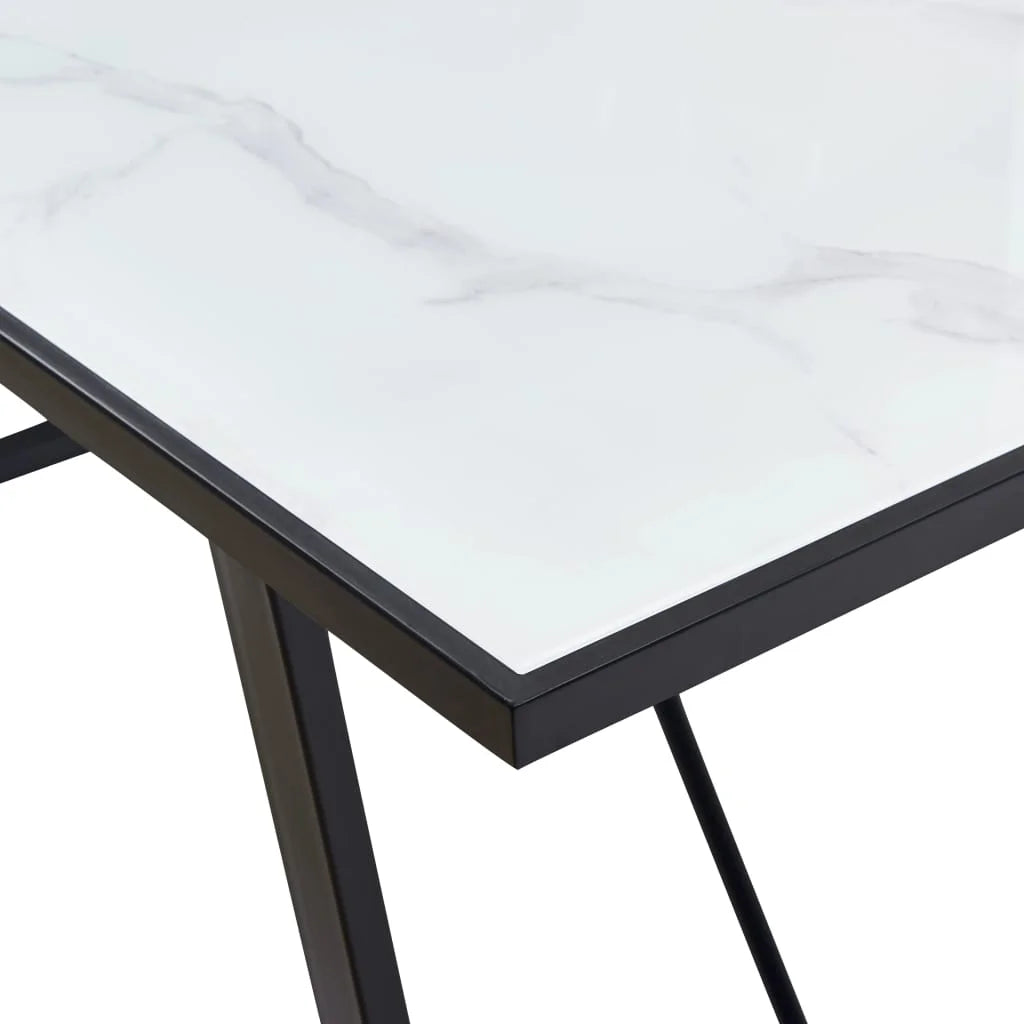 White Tempered Glass Dining Table R800