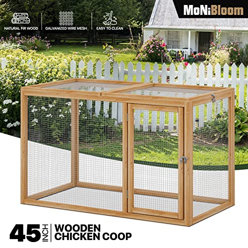 Wood Chicken Cage Rabbit Hutch with Openable Roof and Side Door, 45 x 24 x 28 inch A993
