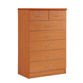 7 Drawer Wooden Jumbo Dresser Chest with 2 Top Locks, Cherry F9887
