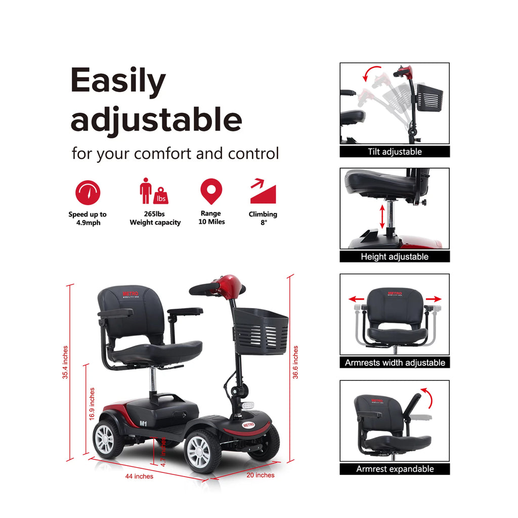 4-Wheel Mobility Scooter with Windshield E948349