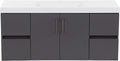 48.5” 2-Door Floating Bathroom Vanity with 4 Drawers and White Sink Top Y4209