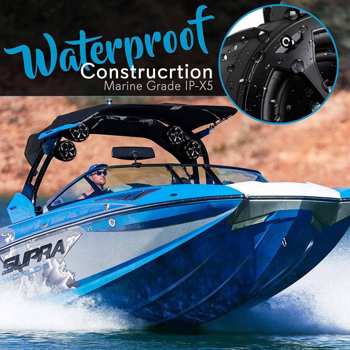 Waterproof 4 Channel Full Range Marine Speakers System R4134