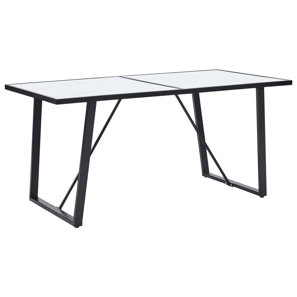 White Tempered Glass Dining Table R800