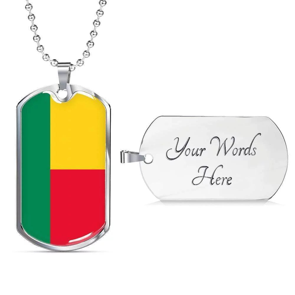 Stainless Steel or 18k Gold Dog Tag Necklace A4110