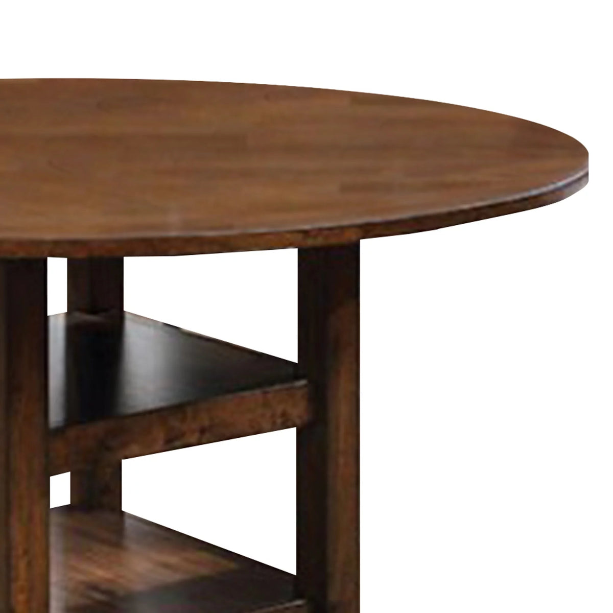 Brown Round Counter Height Wooden Table K819688