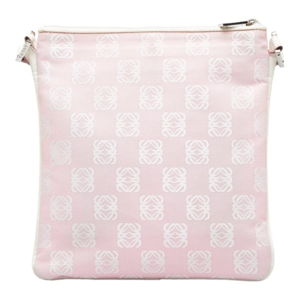 Pre-Owned Pink White Canvas Leather Shoulder Bag M118981