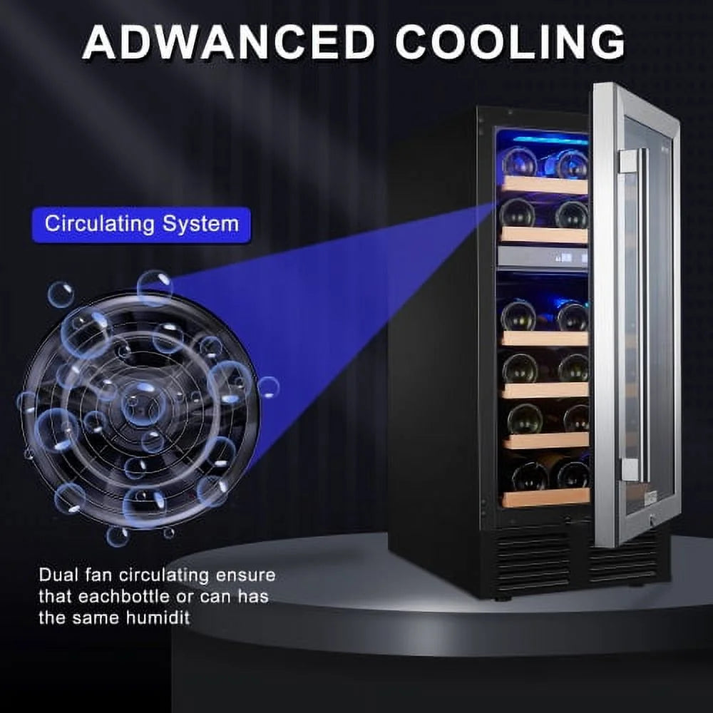 15 Bottle Dual Zone Stainless Steel Wine Cooler I444056