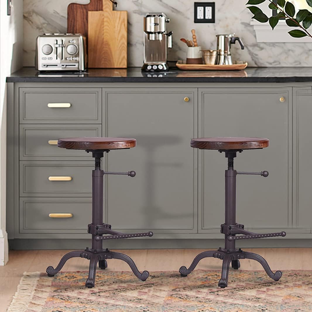 Rustic Swivel Adjustable 22-26 Bar Stool N521