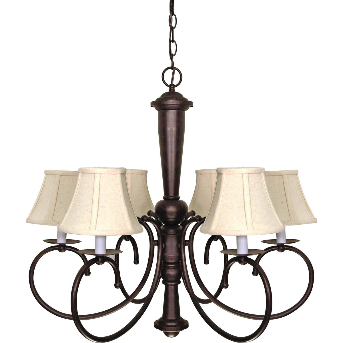 6 Light Old Bronze Chandelier G4669