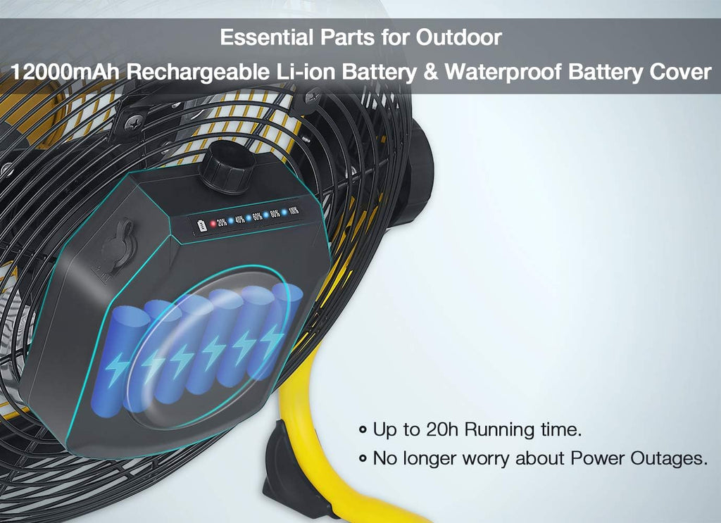 Battery Operated 12 Inch Portable Floor Fan U436