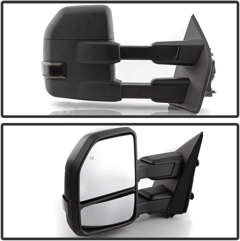 Black Power Heat Smoked LED Signal Towing Side Mirrors C413852