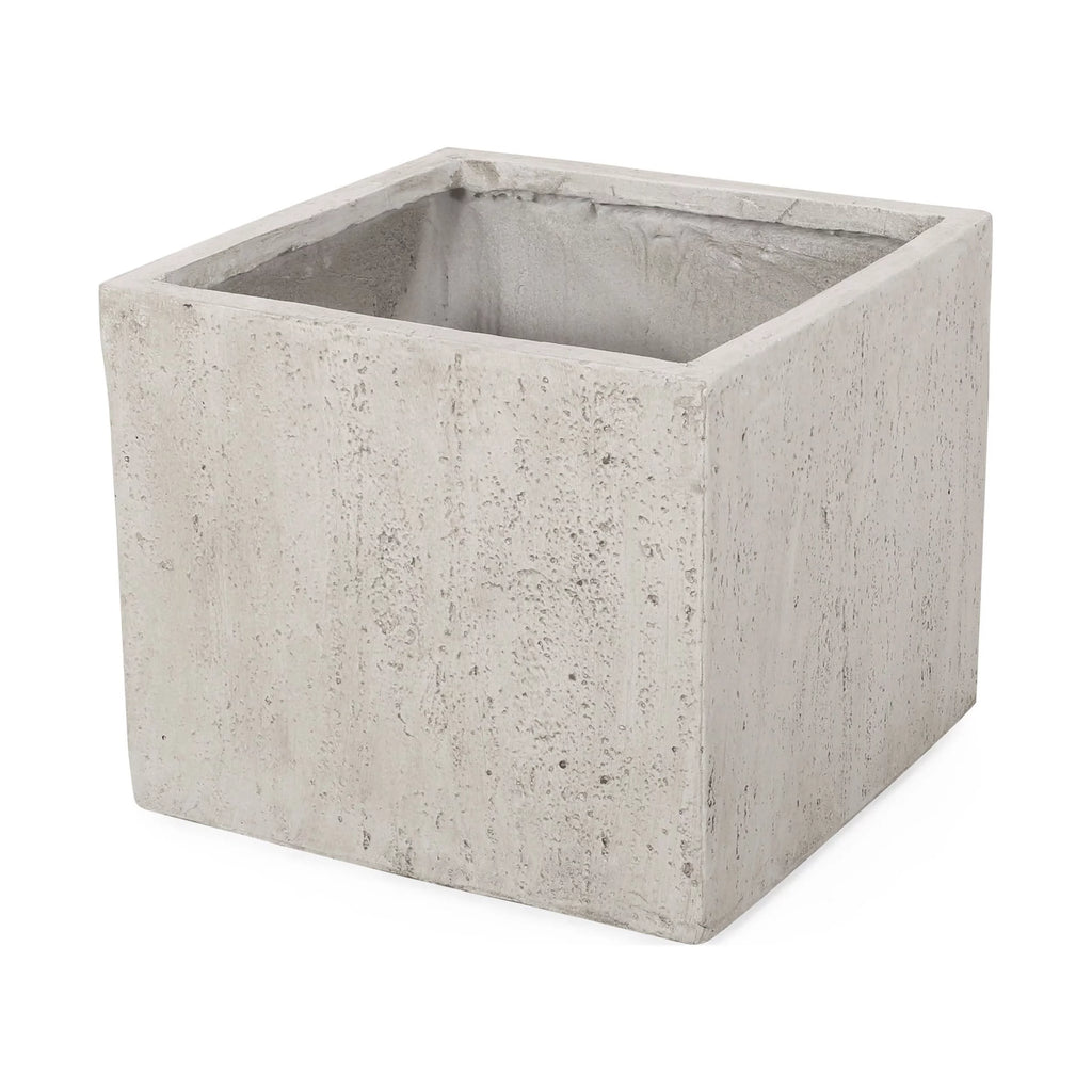 White Cast Stone Square Planter V472