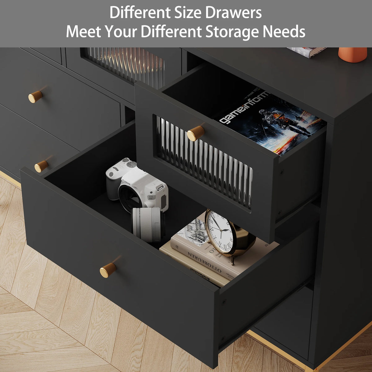 White 7 Drawer Glass Dresser P88622