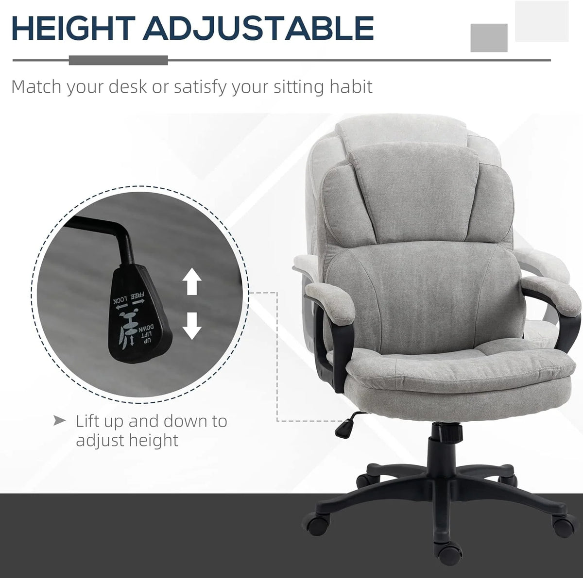 Gray Massage Office Chair with USB Power D84532