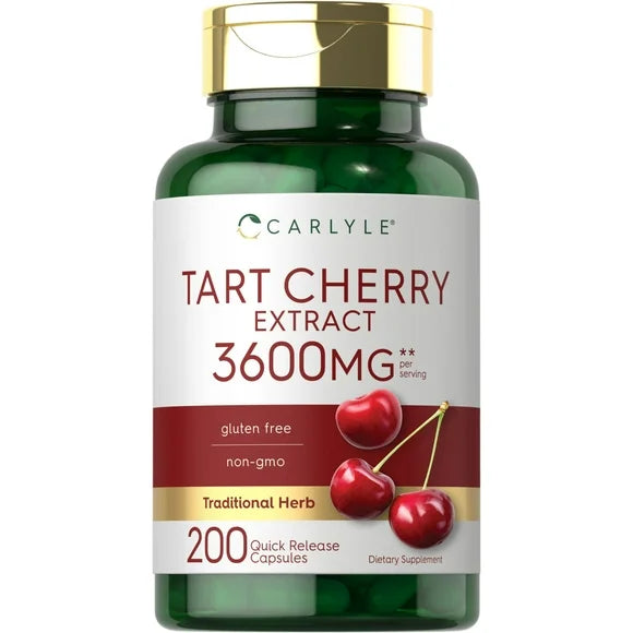 Tart Cherry Extract Capsules 200 Count 2400 mg Non-GMO Gluten Free O54531