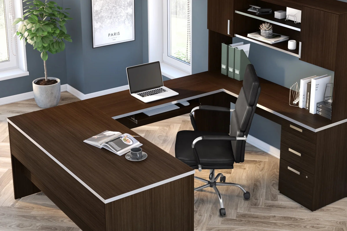 U-Shaped Desk with Pedestal and Hutch W5877