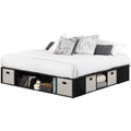 Black Oak Taupe King Storage Platform Bed R528