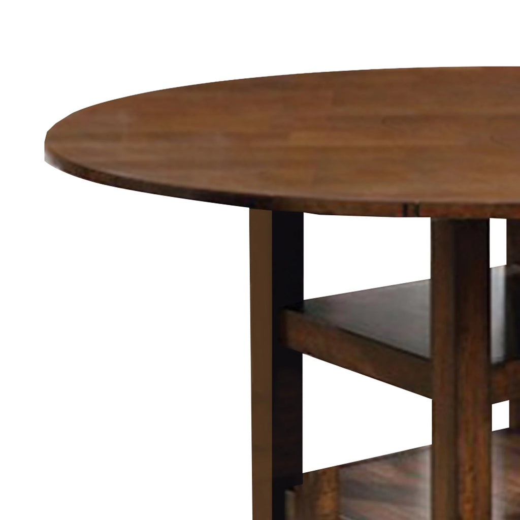 Brown Round Counter Height Wooden Table K819688