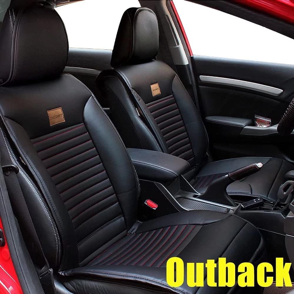 Custom Fit Faux Leather Car Seat Cover Full Set Black Y965