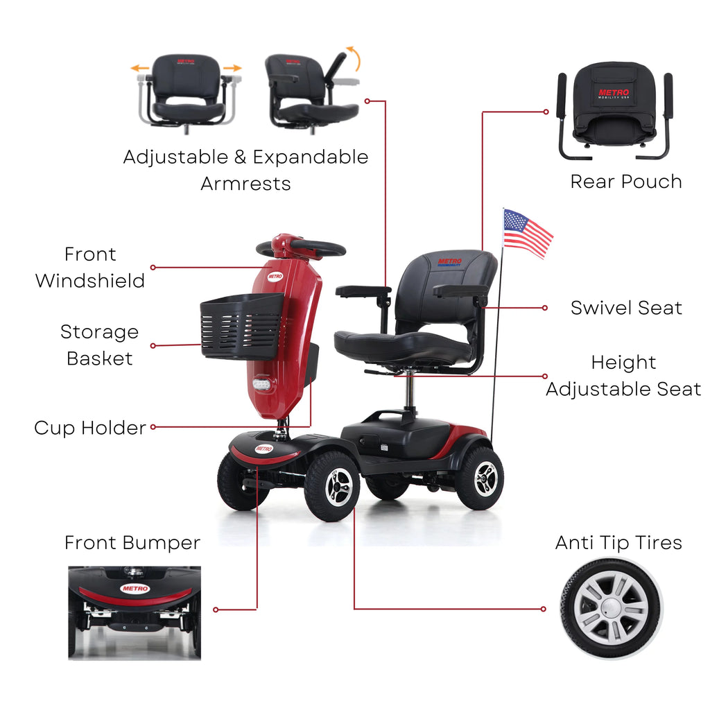 4-Wheel Mobility Scooter with Windshield E948349