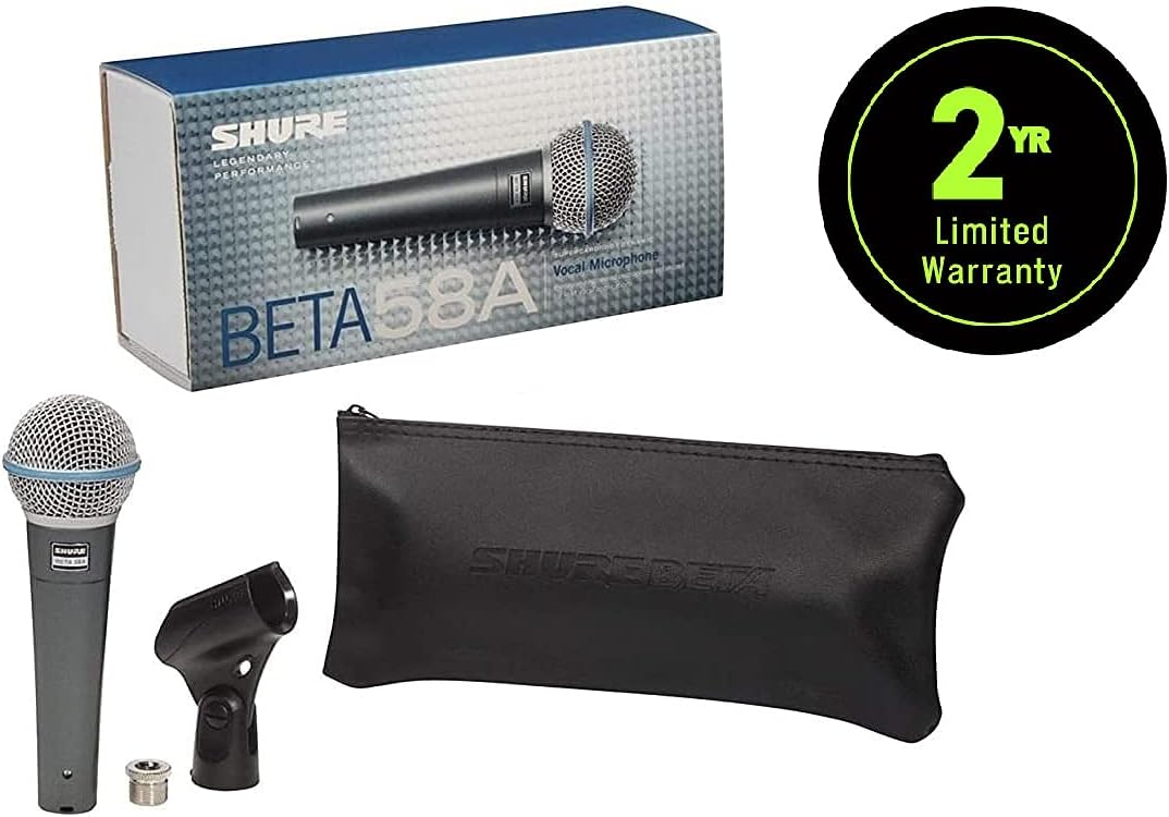Supercardioid Dynamic Vocal Microphone with Stand Adapter and Storage Bag O873218