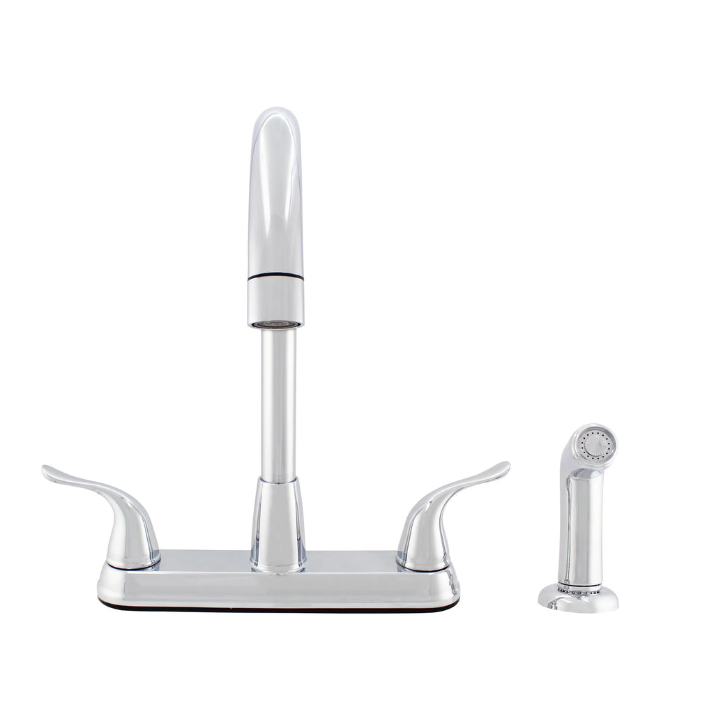 Hybrid Metal Deck Kitchen Sink Faucet with Side Spray M7778