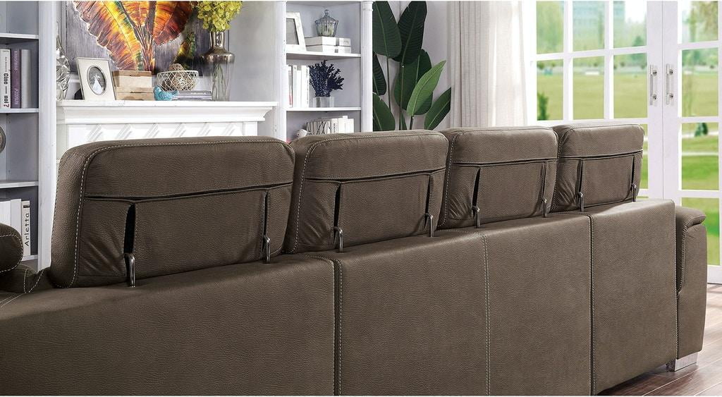 Light Brown Nabuck Sectional Sofa W7703