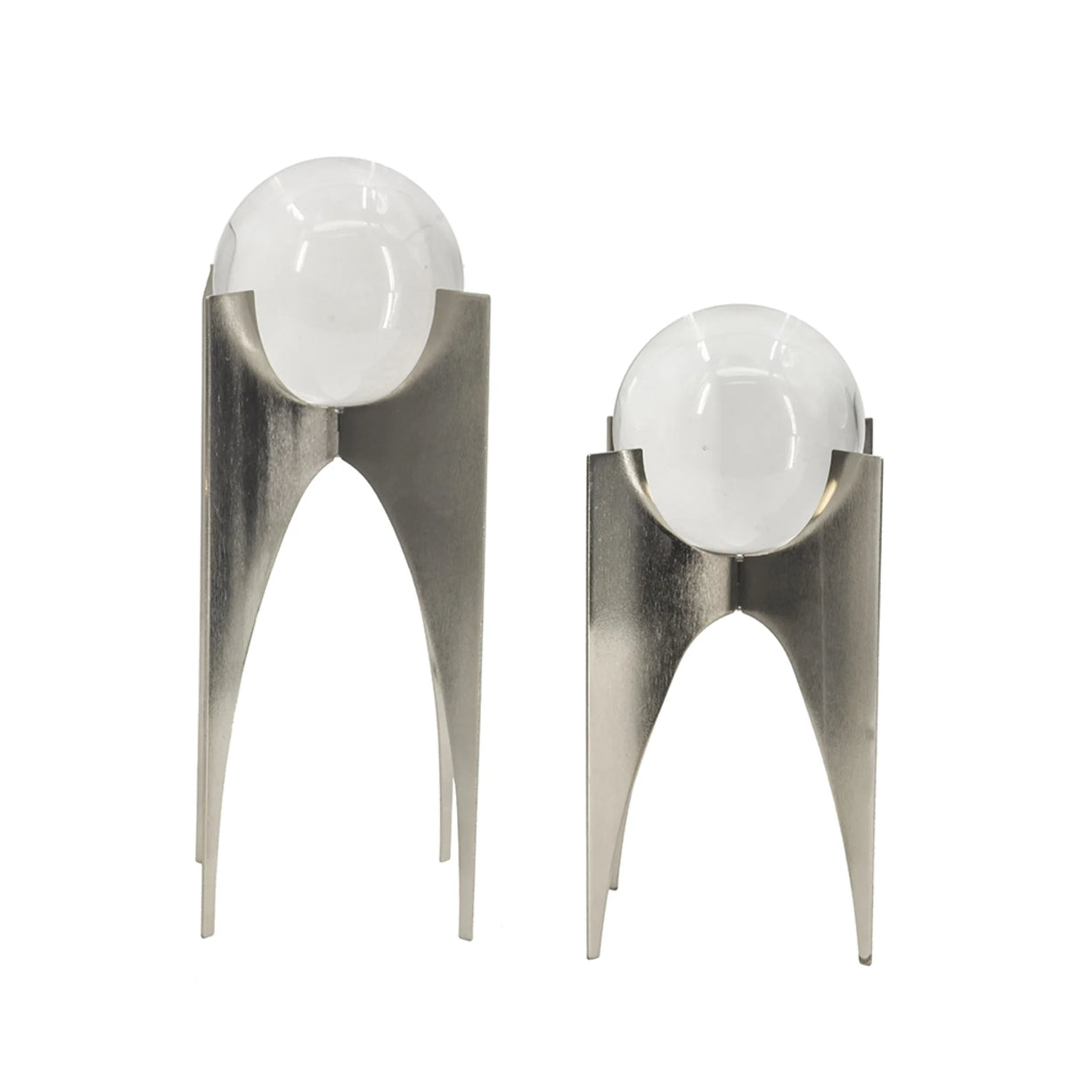 Silver Crystal Ball Statues with Stand 2ct D860387