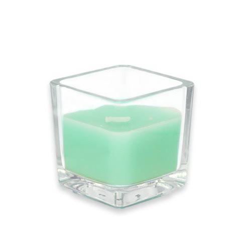 Aqua Square Glass Votive Candles 96Pcs B34608