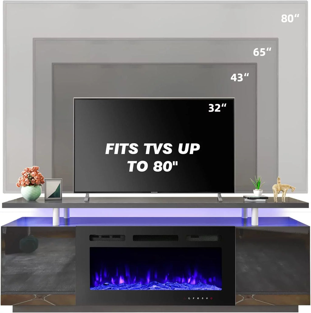 White Fireplace TV Stand with 40'' Electric Fireplace B291