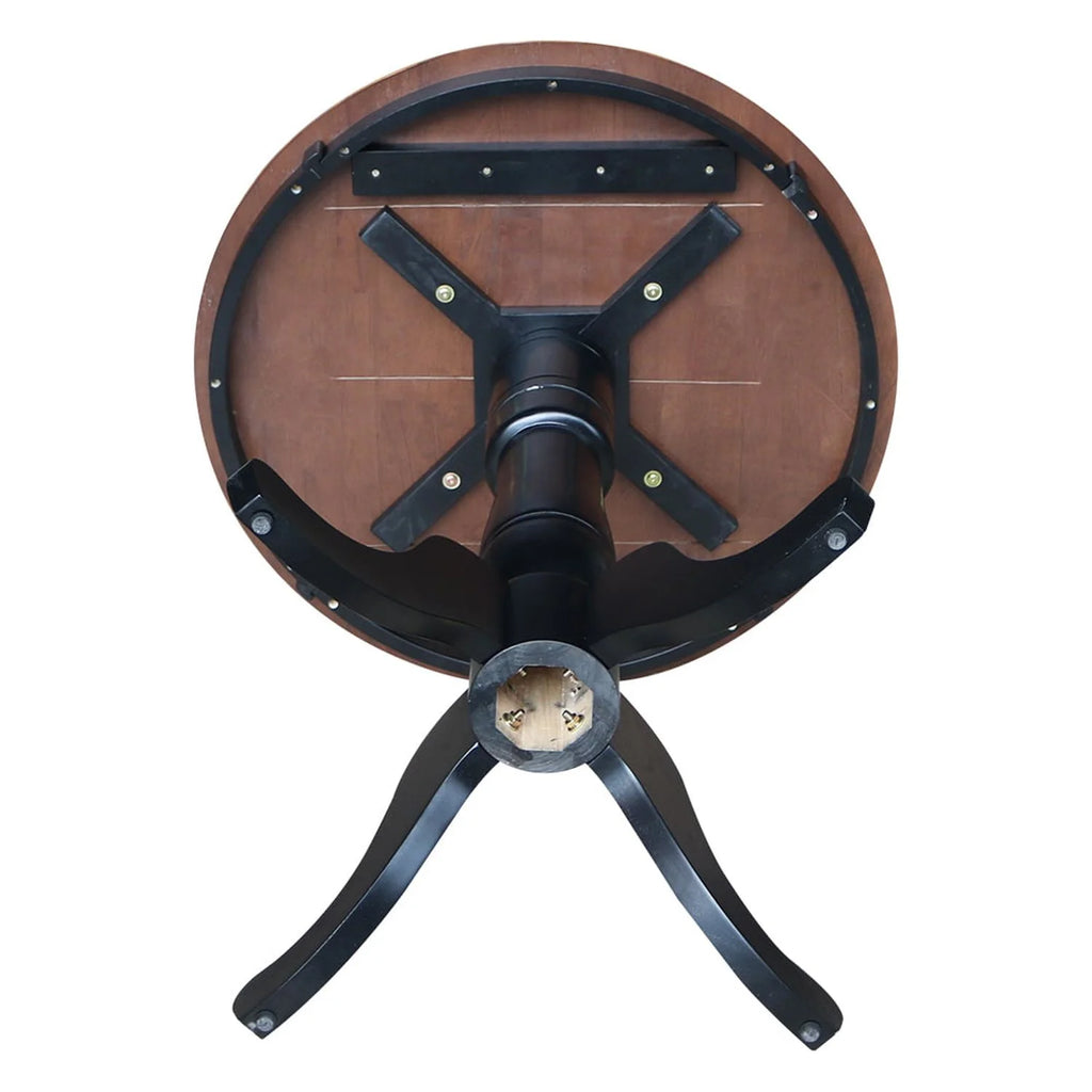 Round Top Pedestal Dining Table with Black Base E26929