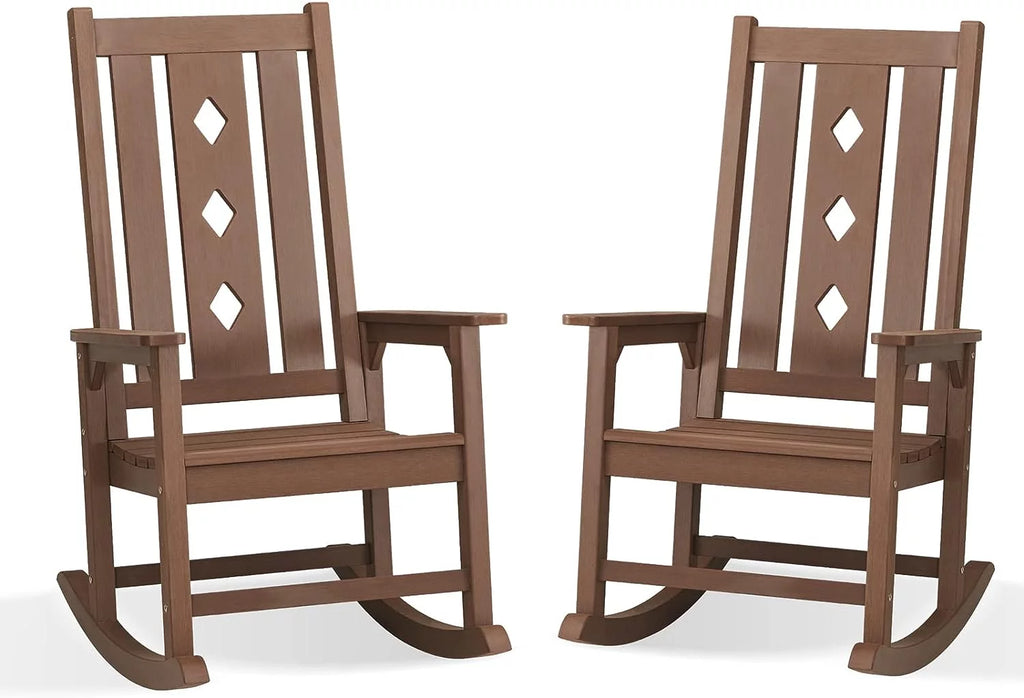 Oversized Weather Resistant Rocking Chair 350lbs Black X236