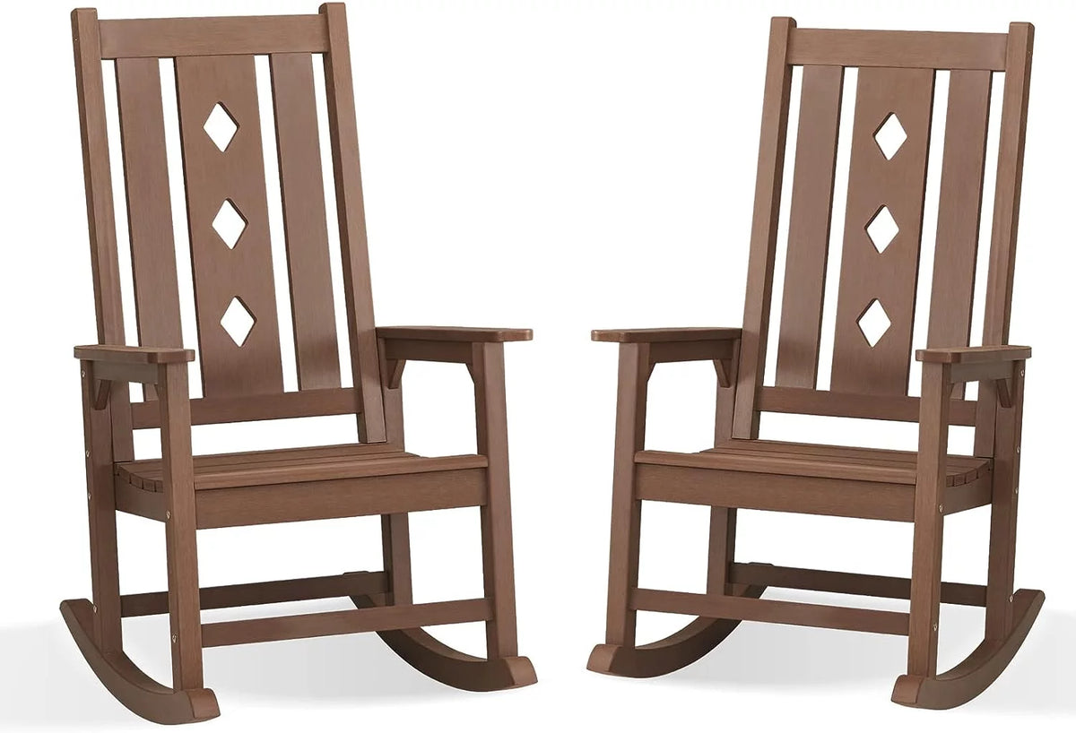 Oversized Weather Resistant Rocking Chair 350lbs Black X236