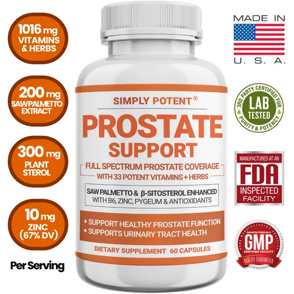 60 Capsules Saw Palmetto & Beta-Sitosterol Prostate Support Supplement L1446