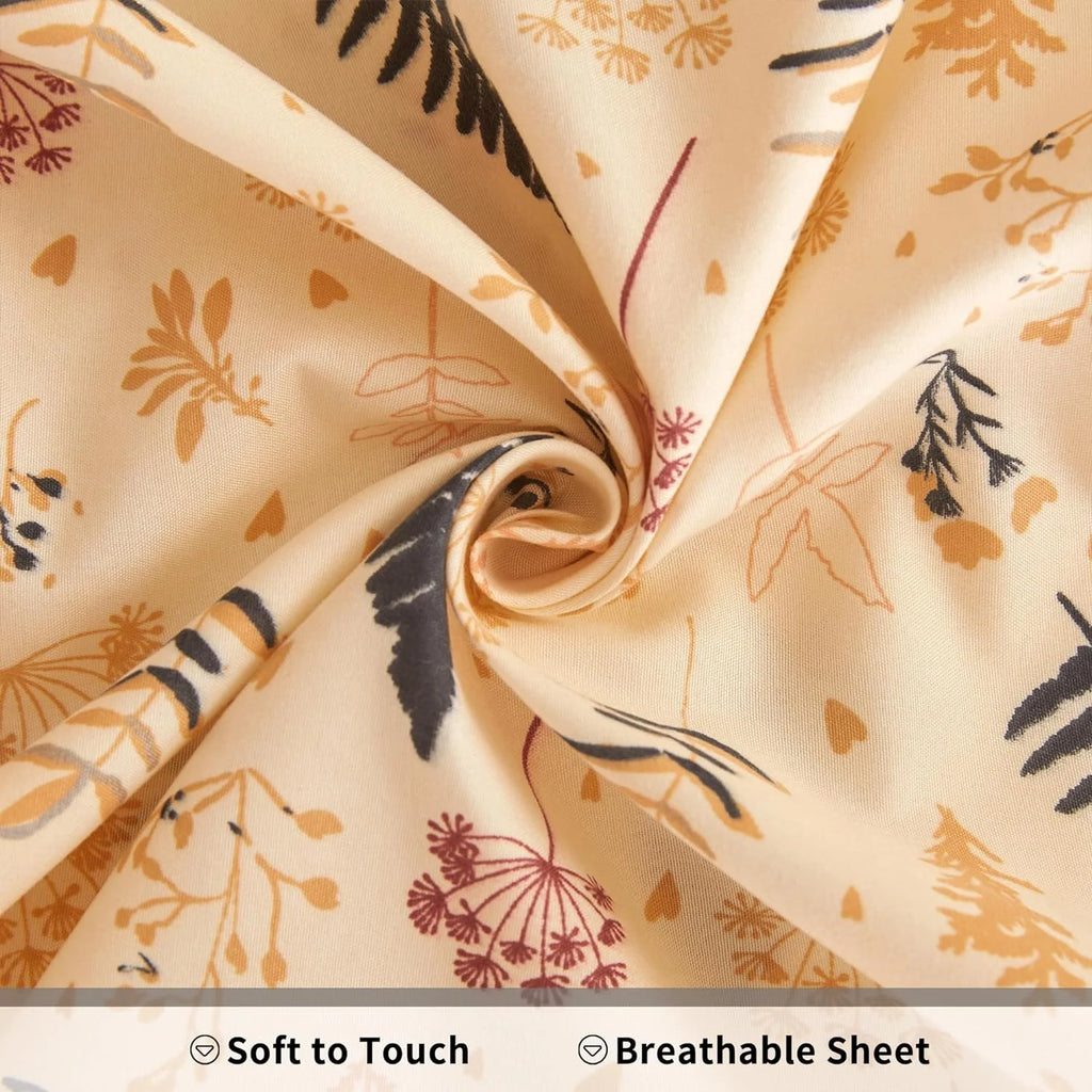Floral Microfiber Full Double Bed Sheets S8575