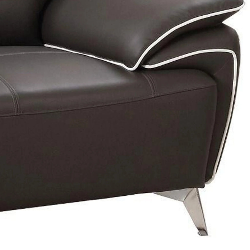 82 Inch Taupe Gray Leather Sofa I9232