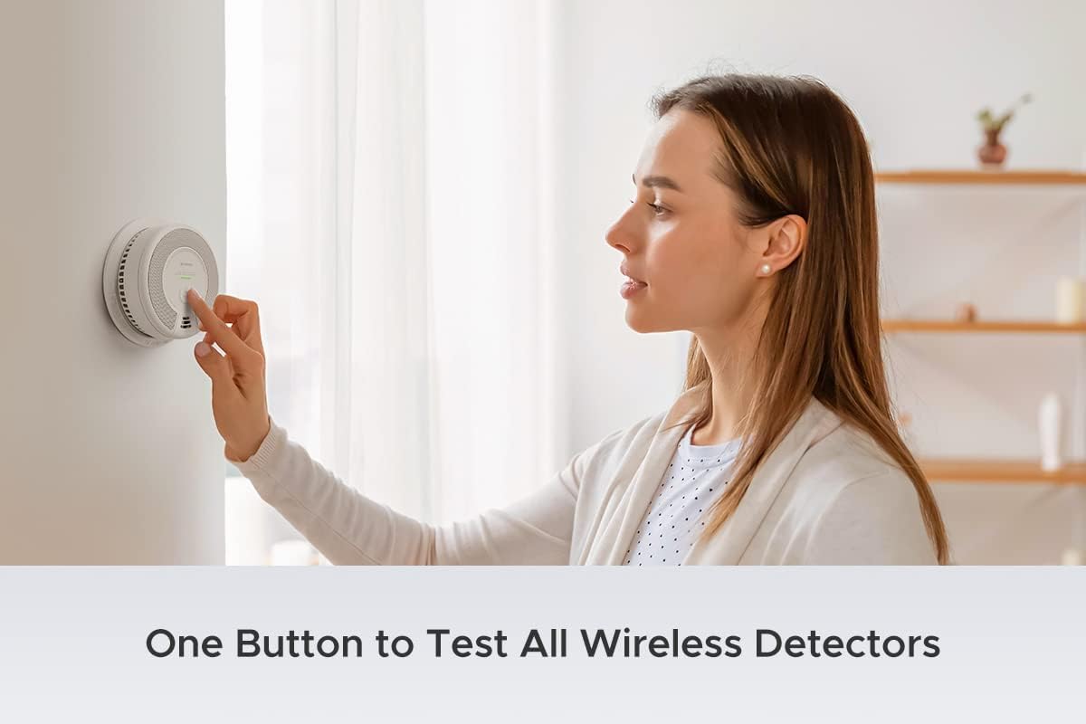 Wireless Interconnected Combination Smoke and Carbon Monoxide Detector, 10-Year Battery, Pack of 6 R62313