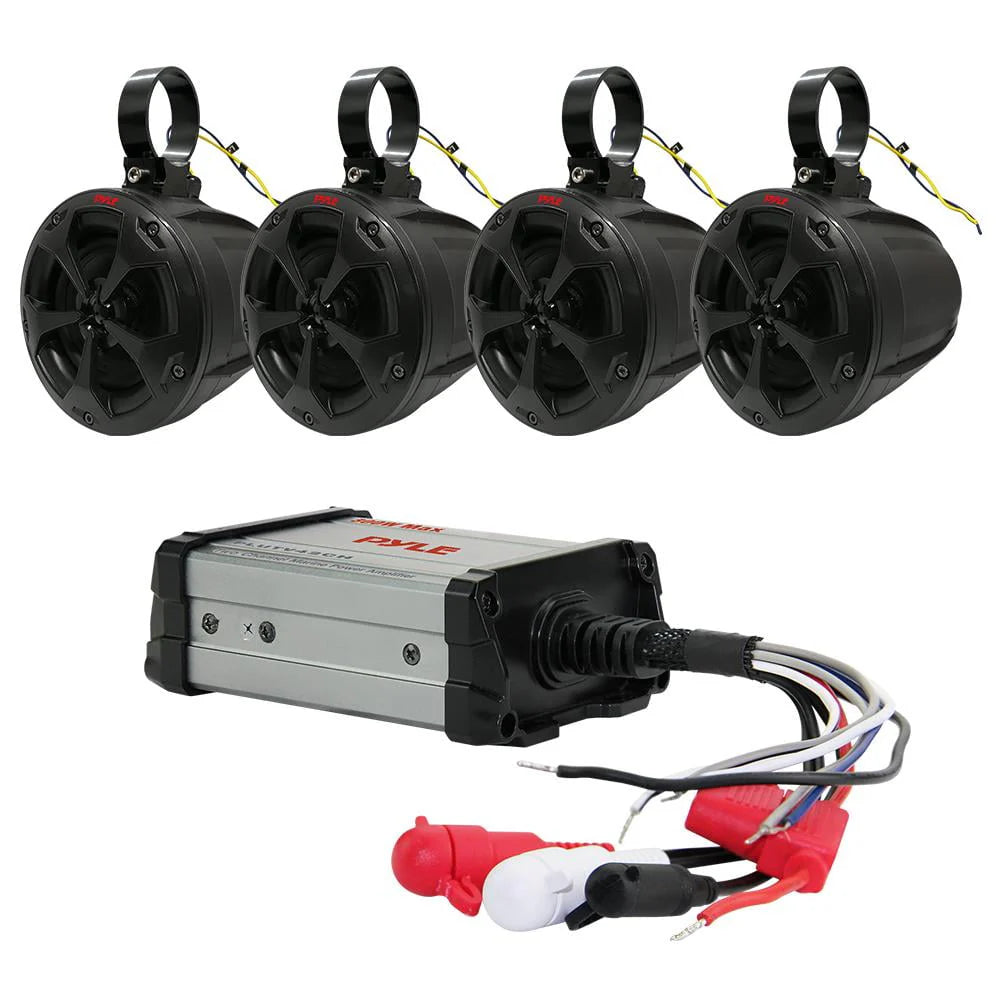 Waterproof 4 Channel Full Range Marine Speakers System R4134