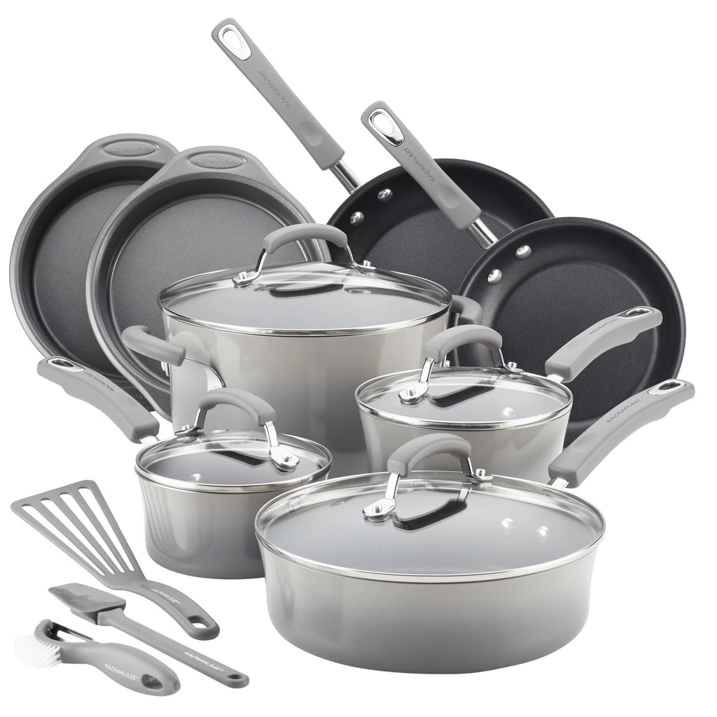 15 Piece Hard Enamel Nonstick Pots and Pans Set Y763080