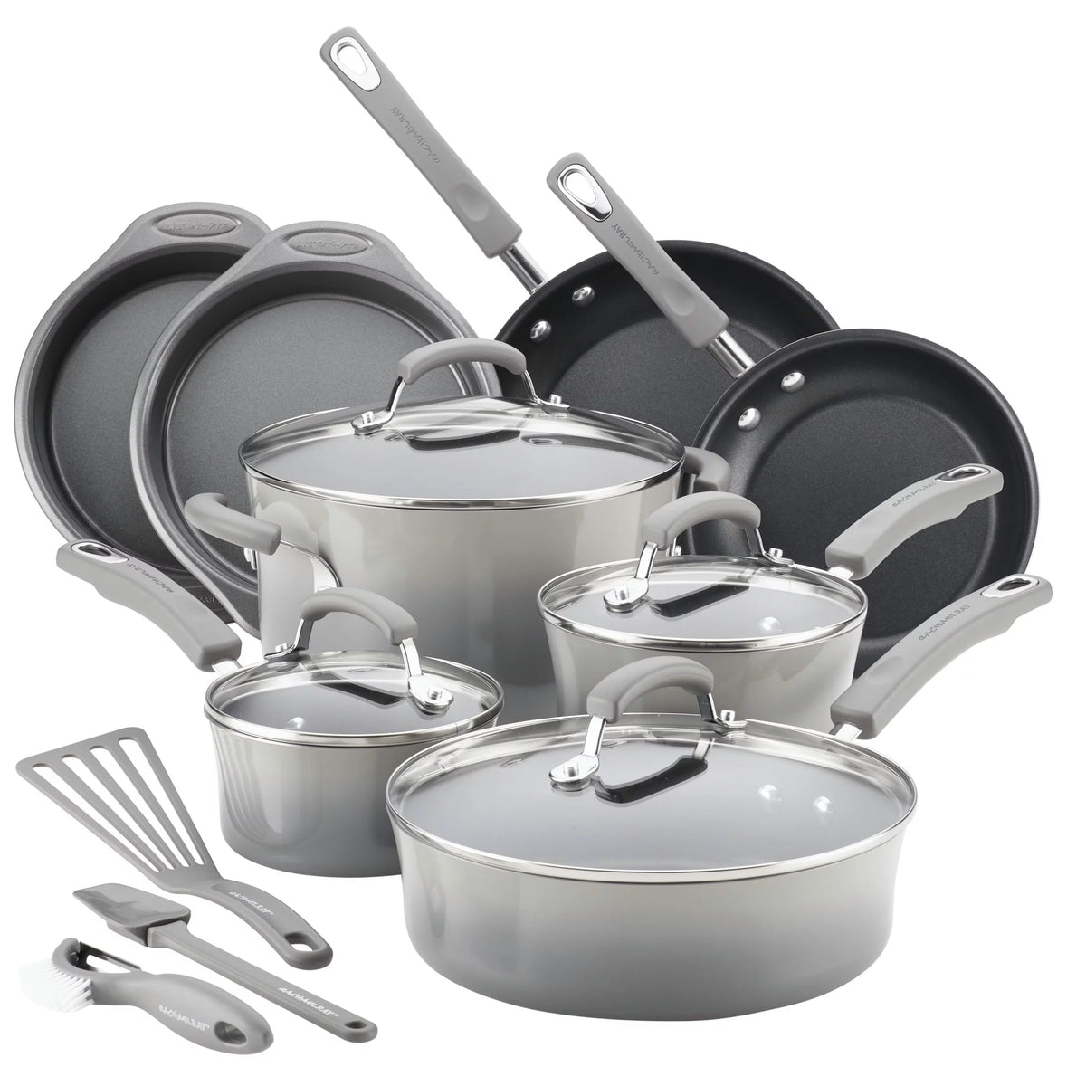 15 Piece Hard Enamel Nonstick Pots and Pans Set Y763080