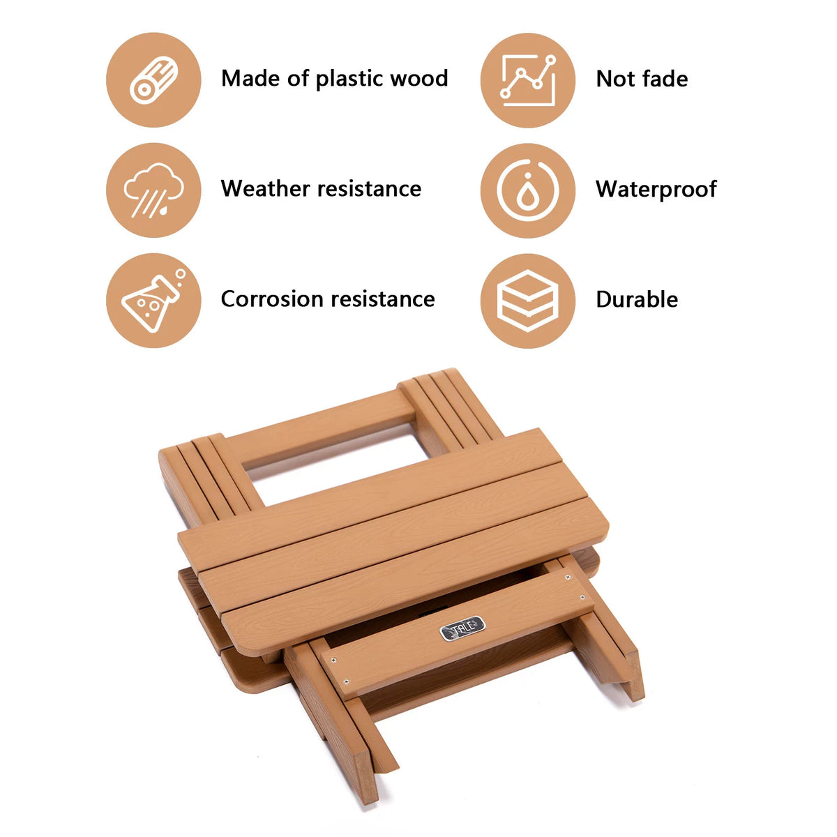 Brown Portable Folding Side Table A74638