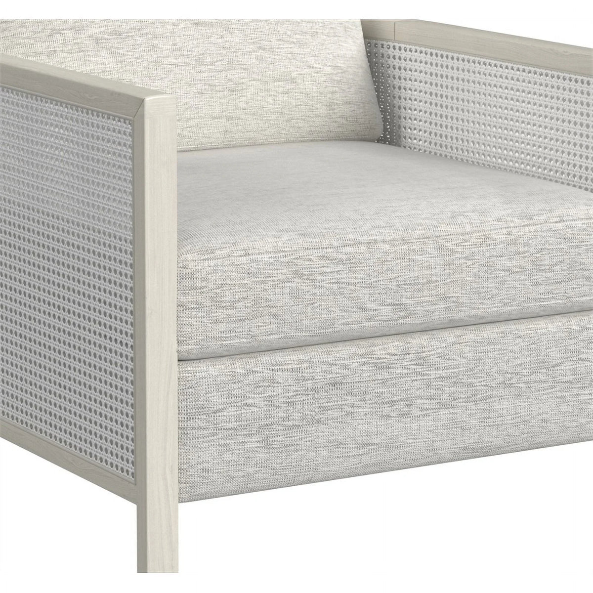 Hand Brushed White Wood and Fabric Accent Chair W290825