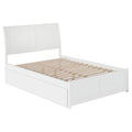 White Solid Wood Full Storage Platform Bed O2607
