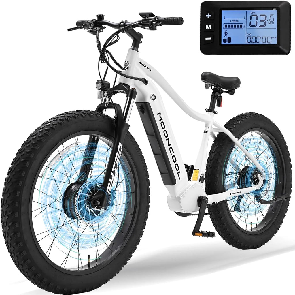 48V 1000W Dual Motors 26 x 4 Fat Tire 7-Speed Electric Mountain Bike H79934