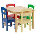 Kids 5 Pieces Wooden Table and Chair Set W47932
