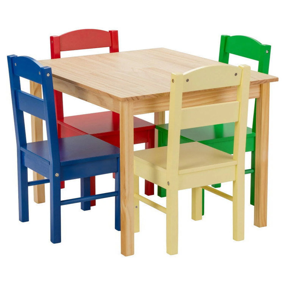 Kids 5 Pieces Wooden Table and Chair Set W47932