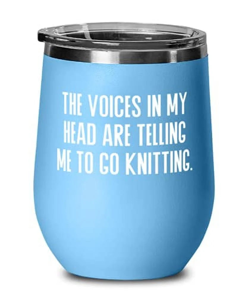 Knitting Wine Glass V825