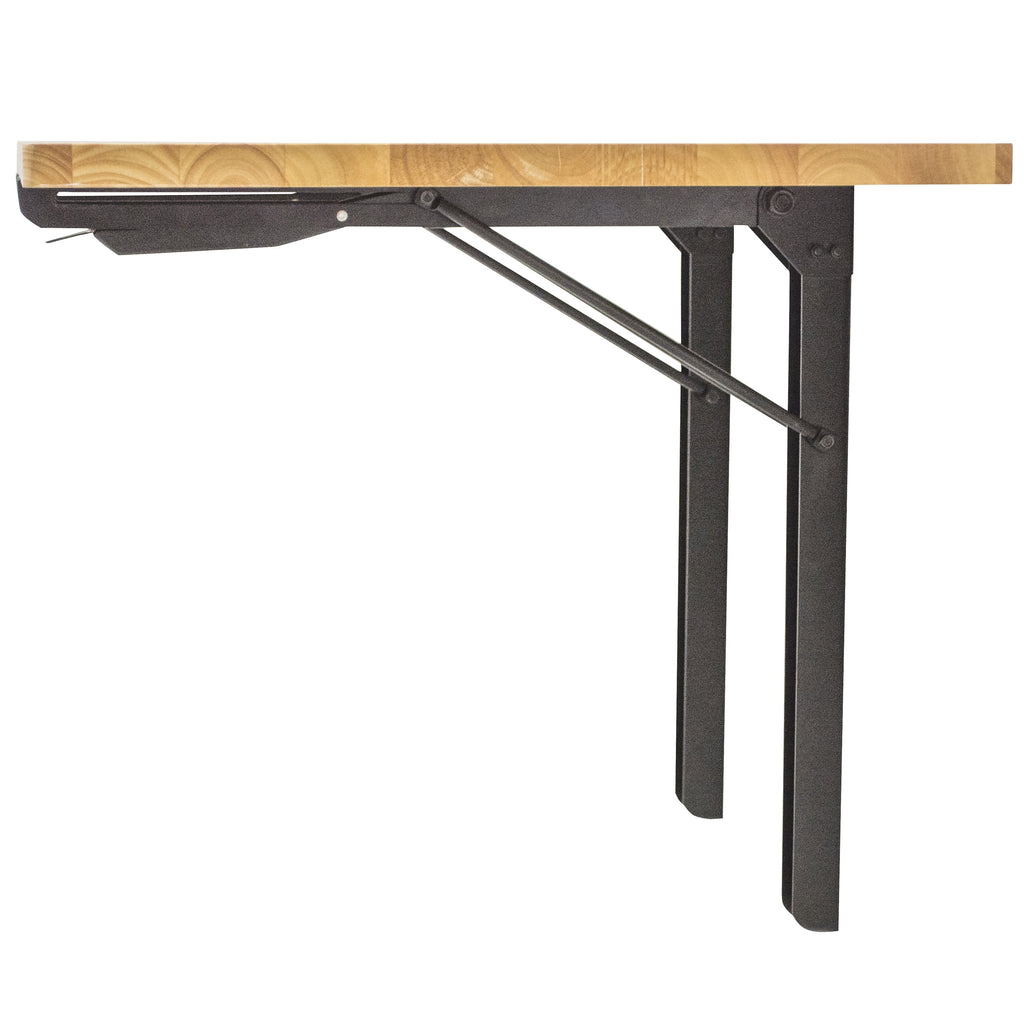 Wall Mounted Folding Steel Hardwood Workbench W789